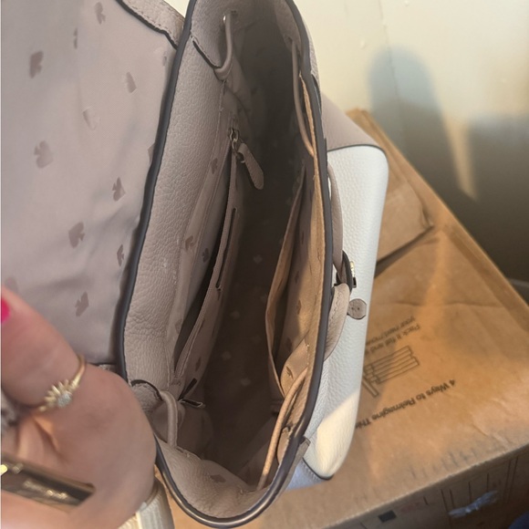 Kate Spade Taupe and White Leather Backpack - Picture 3 of 3